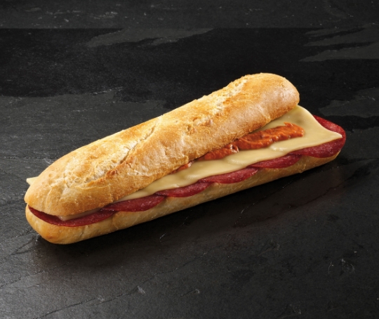Salami-Baguette von Barth mit Käse